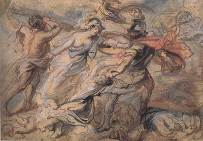 Hercules and Minerva Fighting Mars (mk01)